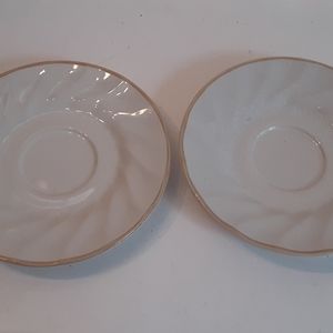 2 Sculptura Hearthside Stoneware Saucer Japan 6 1/8"